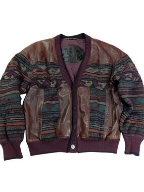 Rare Vintage Leather Jacket Torras Made in Spain Sz 40 Barcelino Coogi